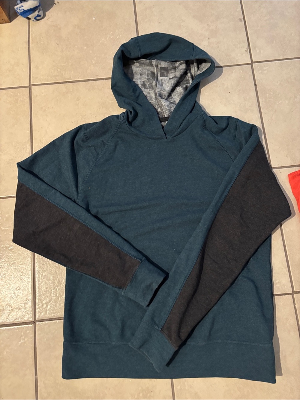 lululemon athletica Teal Hoodie with Black Sleeve Panels